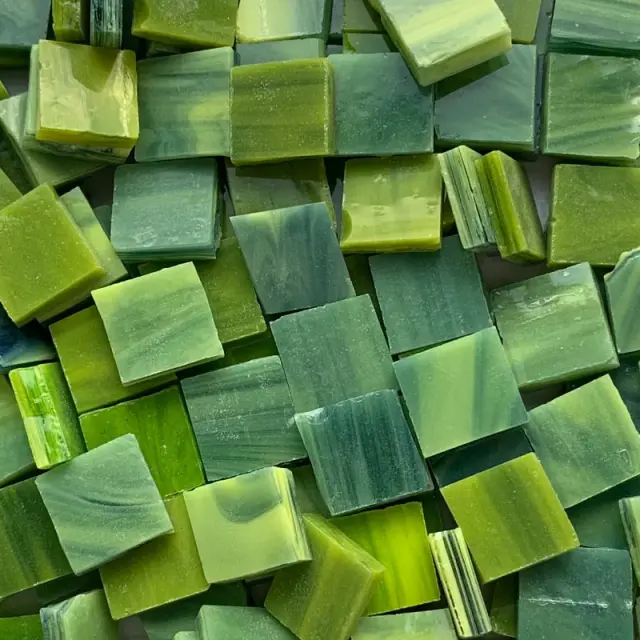 Γυάλινη Ψηφίδα Tiffany Glass 10x10mm - T073 Moss Green - 200gr