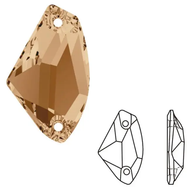 Swarovski 3256 Galactic Sew-on Stone Crystal Golden Shadow 14x8.5mm - 2τεμ