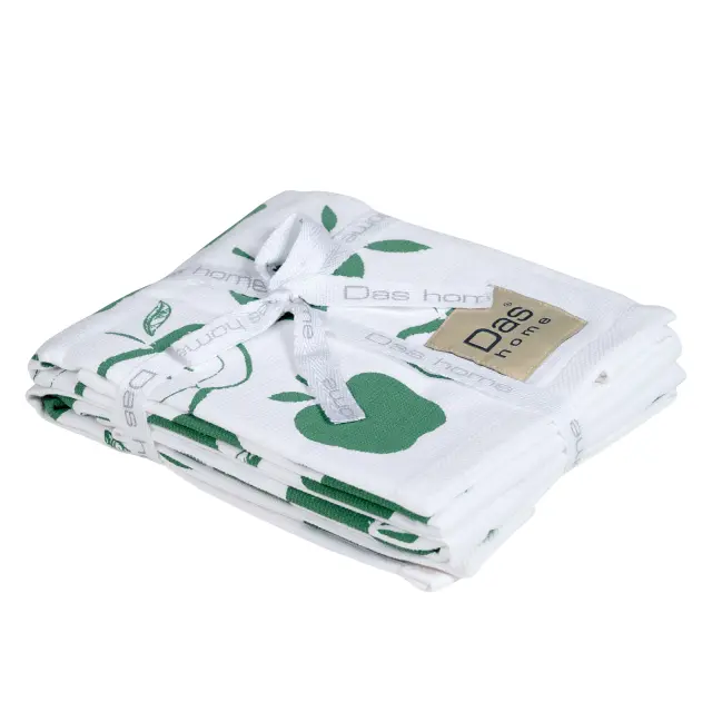 Πετσέτες Κουζίνας Σετ 2 Τεμ 40x60 Das Home 0739 White-Green 100% βαμβακερό 2