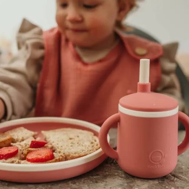 Πιάτο Σιλικόνης 18 cm - Ροζ - Smikkels Baby Oliver 2