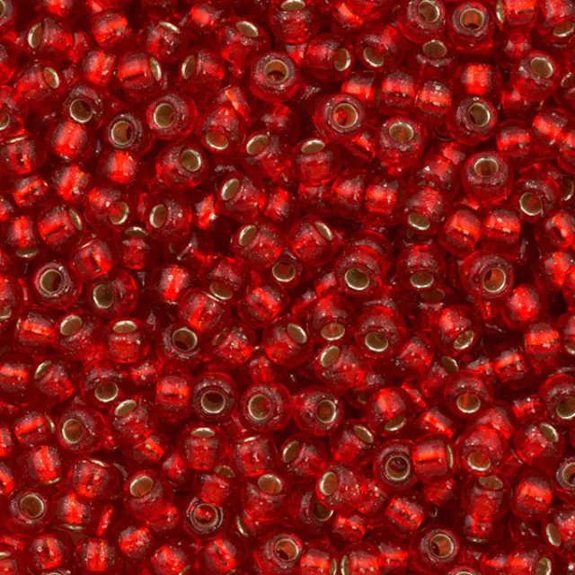 Χάντρα Miyuki Round Rocailles 8/0 - 10 - Silver Lined Flame Red ~25gr