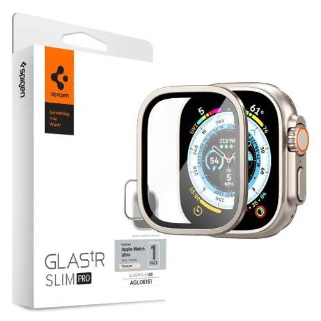 Tempered Glass Spigen Apple Watch Ultra 4/ 3/ 2/ 1 49mm Glas.tR Slim Pro Titanium (1 τεμ.) N62271