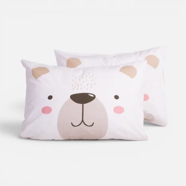 Μαξιλαροθήκη Happy Bear Nef Nef Homeware, 100% BAMBAKI - ECRU (040874)