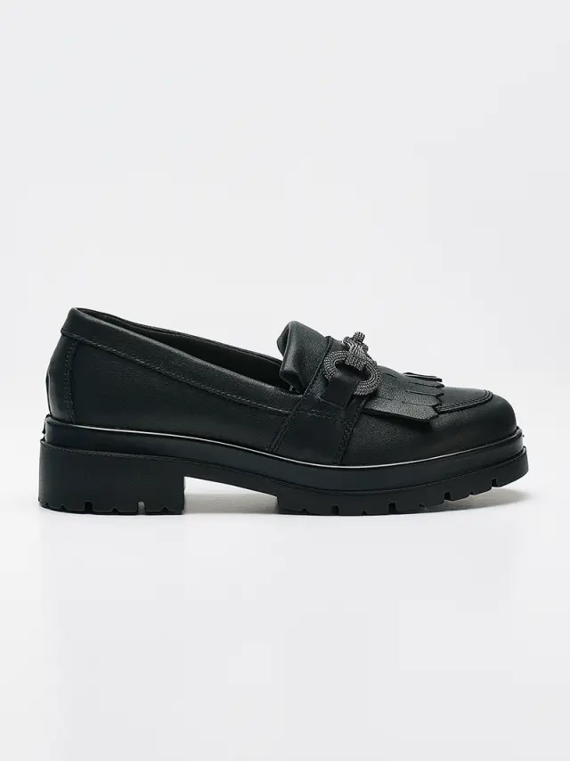 Imac Μοκασίνια-Loafers Γυναικείο δέρμα Μαύρο IMA/457920 BLACK 3