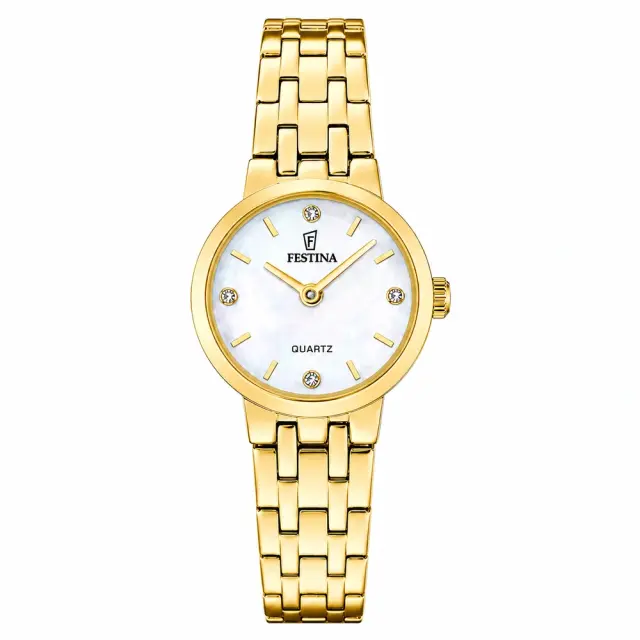 Festina Ladies Γυναικείο Ρολόι 23mm Μπαταρίας με Χρυσό Ατσάλινο Μπρασελέ