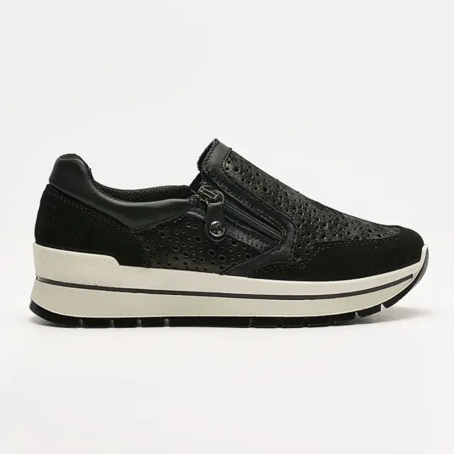 Imac Sneakers Γυναικείο δέρμα/δέρμα Nubuck Μαύρο IMA/557040 NERO/PERLATA