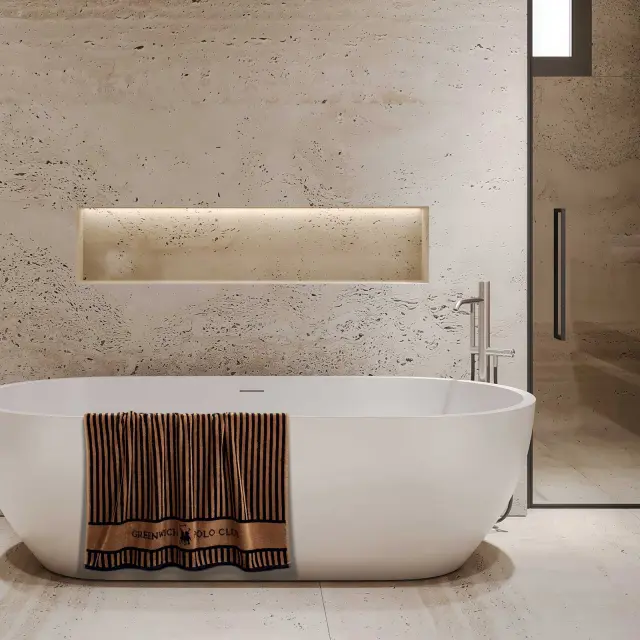Πετσέτα Προσώπου 50x90 550gsm Greenwich Polo Club Loft 4142 Brown 100% βαμβακερό 2
