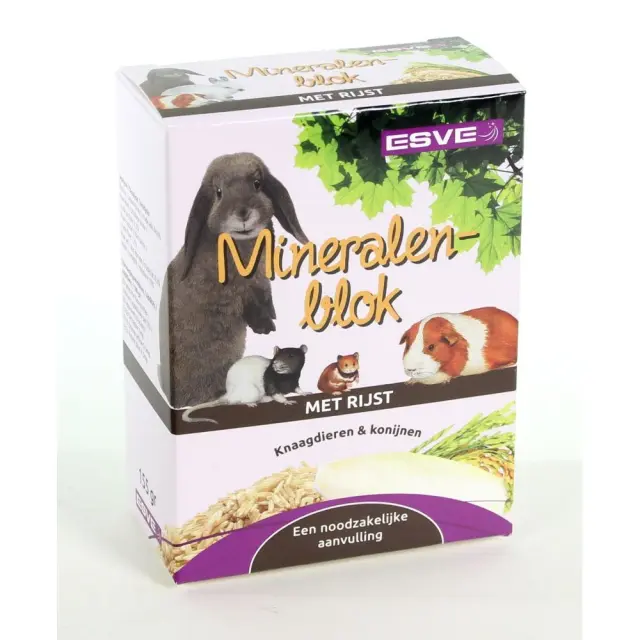 Esve Mineral Block με Ρύζι για Κουνέλια & Τρωκτικά 175gr