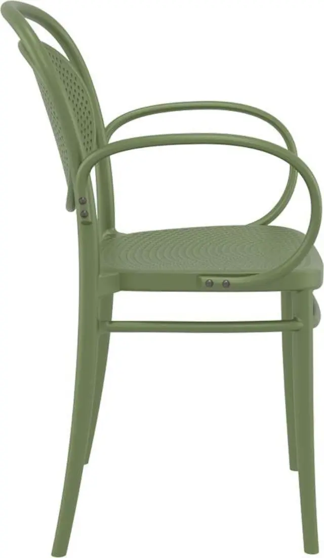 Πολυθρόνα Στοιβαζόμενη MARCEL Olive Green PP 57x52x85cm 3