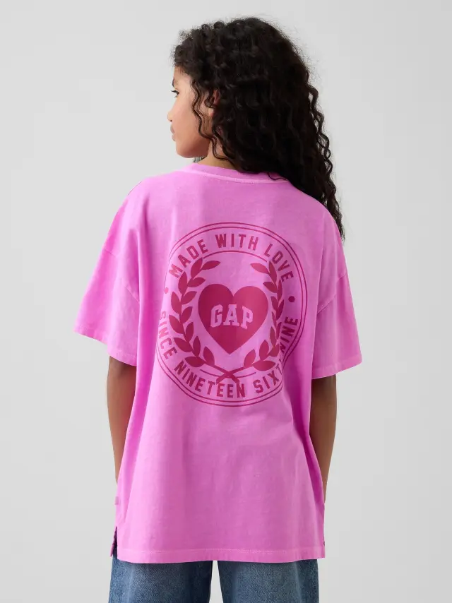 Παιδική Oversized Μπλούζα με Λογότυπο NEON PINK GLOW - XXL