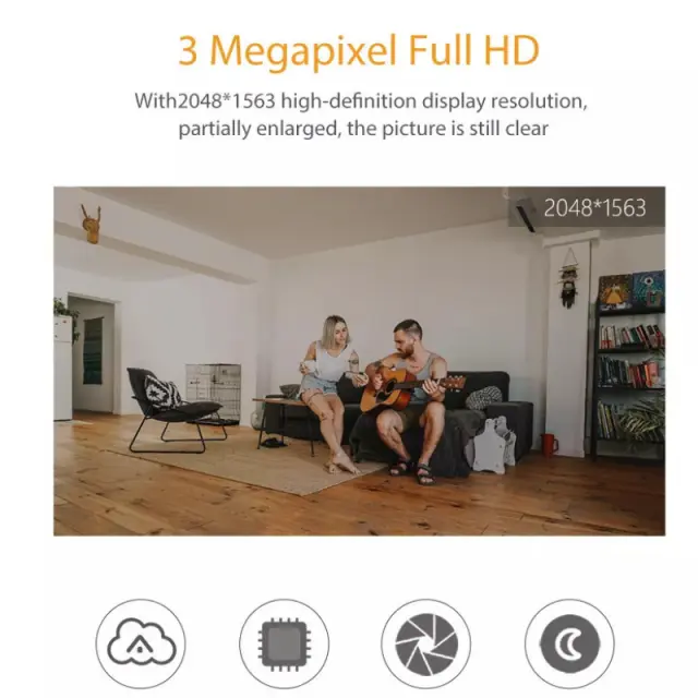 AJCLOUD IP Κάμερα Παρακολούθησης Wi-Fi U/traHD+ 3MP με Αμφίδρομη 2