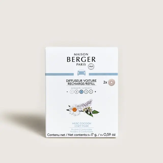 Maison Berger Paris Car Diffuser Refill Σετ 2 Κεραμικών Ανταλλακτικών αρωματισμού Αυτοκινήτου Cozy Musk 3