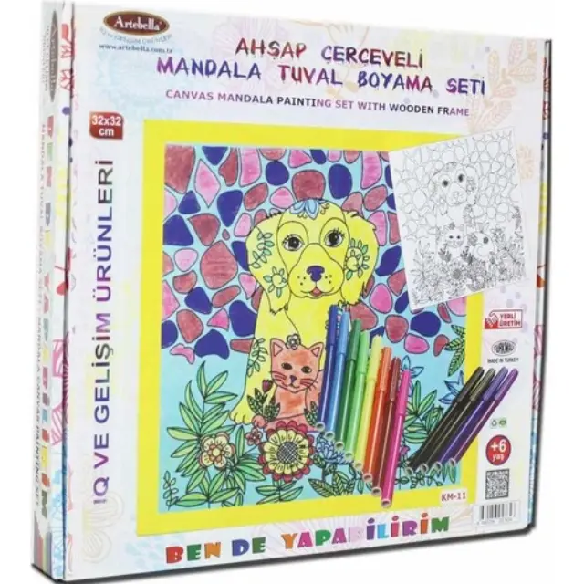 Artebella Mandala Σετ Καρτολίνο & Χρώματα 32x32cm KM-11