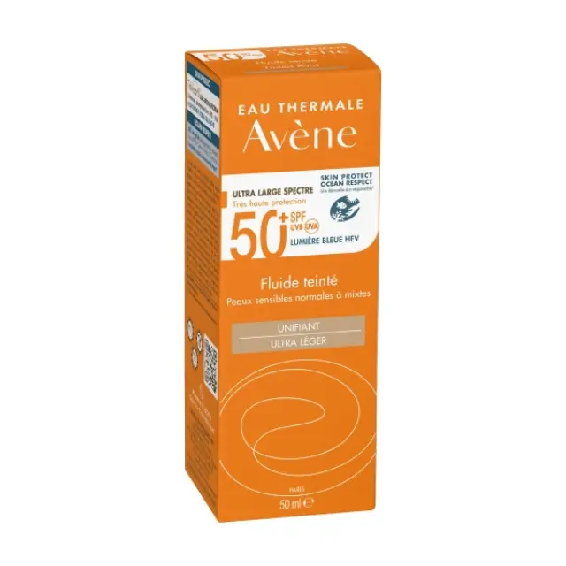 Avène Soins Solaires Fluide Tinted SPF50 Λεπτόρρευστη Αντηλιακή Κρέμα Προσώπου με Χρώμα Κανονικό/Μικτό Δέρμα 50ml 3