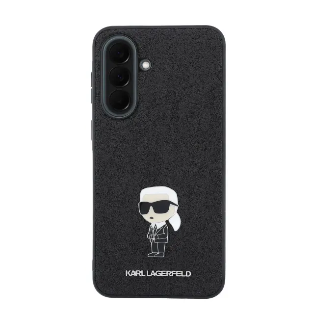 Karl Lagerfeld Fixed Glitter Metal Ikonik Case for Samsung Galaxy A37 Black 3