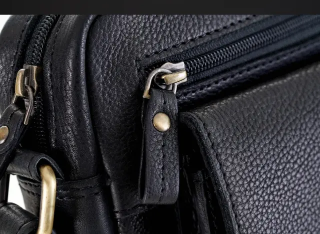 Ανδρική δερμάτινη τσάντα ώμου, χιαστί, Pierre Cardin, μαύρη, 8423 tilak112 3