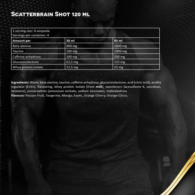 Kevin Levrone Scatterbrain Shot Orange-Citrus, 120 ml 2
