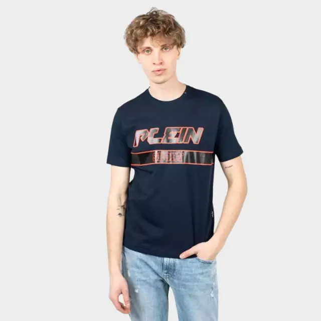 Plein Sport - Ανδρικό T-Shirt Short Sleeve TIPS105-85 Μπλε Ναυτικό - XL