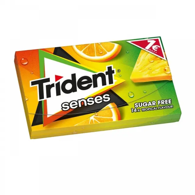 Trident Senses Tropical Χωρίς Ζάχαρη 27gr Συσκ. 12 τμχ