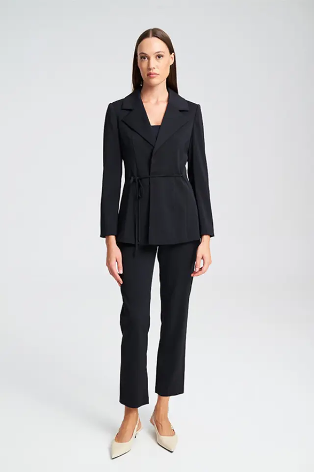 Κομψό Σακάκι με Ζώνη στη Μέση EVE BLAZER - XS 2