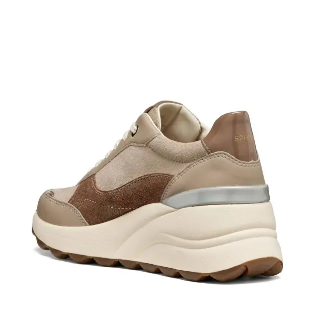 Γυναικεία Ανατομικά Δερμάτινα Sneakers Geox Spherica D65WAB 02285 C5288 Μπεζ/Καφέ Μπεζ - 37 3