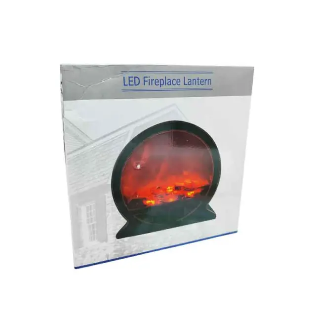Διακοσμητικό LED Τζάκι Στρογγυλό 31cm – Round LED Fireplace Lantern 094018 3