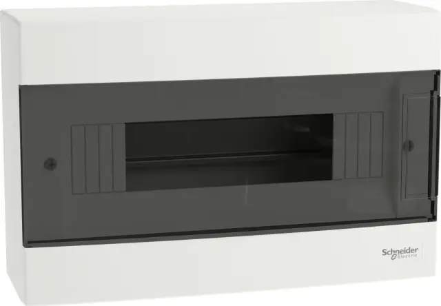 Enclosure Easy9 surface 1-row 12M smoked door 2 PE/N blocks