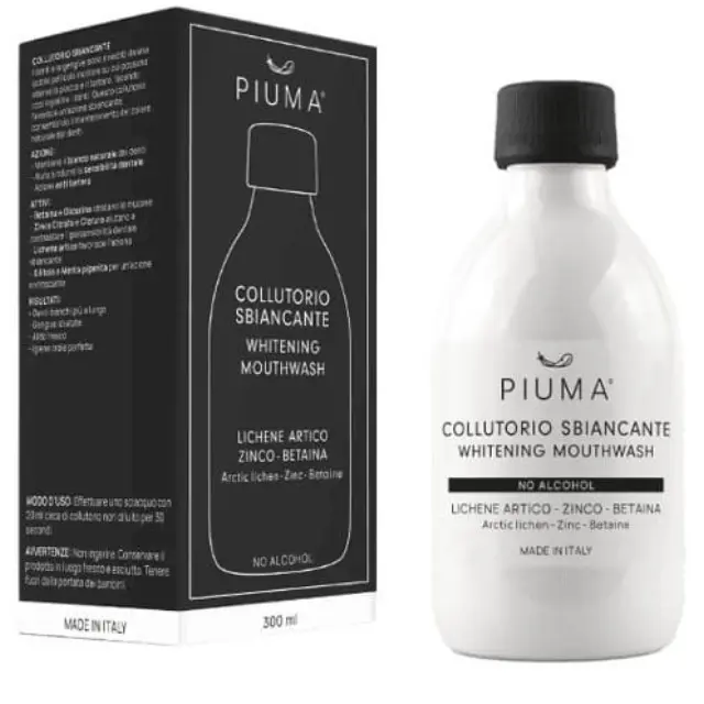 Piuma Whitening Mouthwash Λευκαντικό Στοματικό Διάλυμα Χωρίς Αλκοόλ 300ml