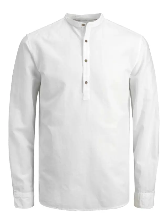 JPRBLASUMMER HALF PLACKET SHIRT L/S SN White