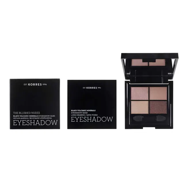 ΚΟΡΡΕΣ Black Volcanic Minerals Eyeshadow Quad The Blused Nudes