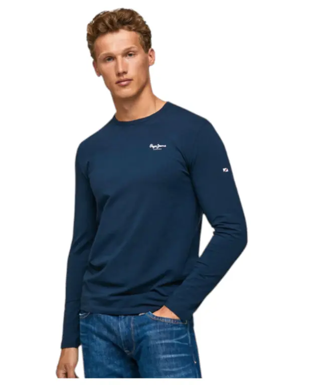 Pepe Jeans - Ανδρική Μπλούζα Original Basic 2 PM508211-595 Μπλε 3