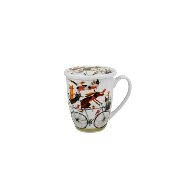 Duo gift Cats & Dogs Πορσελάνινη Κούπα 360ml με Φίλτρο & Καπάκι: Bike Ride 3