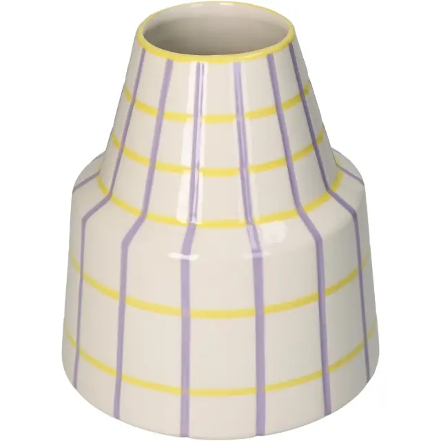 Βάζο Με Ρίγες Πολύχρωμο Δολομίτης 17.2x17.2x20.7cm