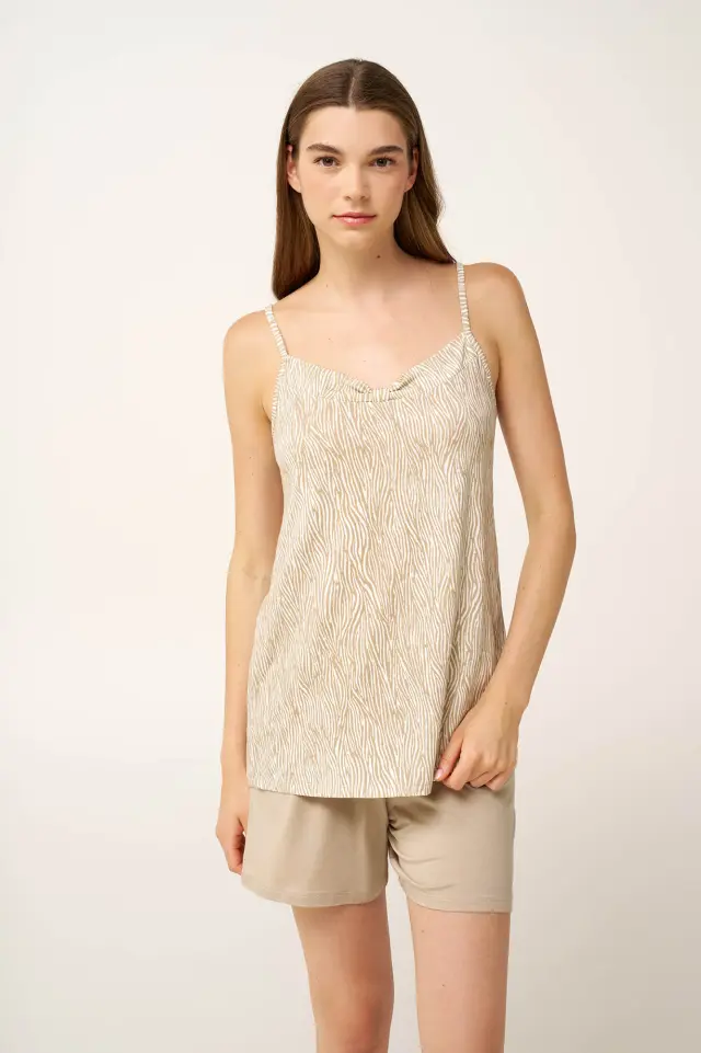 Καλοκαιρινή Γυναικεία Πυτζάμα Micromoda Baby Doll Vamp 24016 BEIGE TAUPE