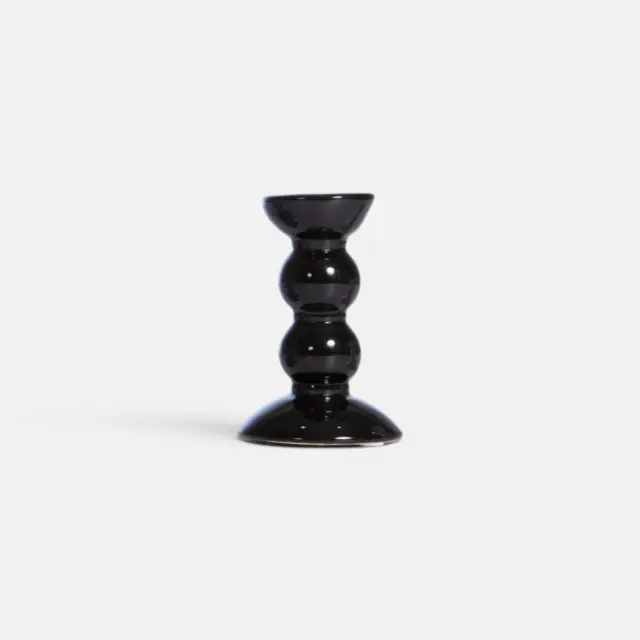 Nef-Nef Homeware Κηροπήγιο Κεραμικό Spark 8x12 Μαύρο 2