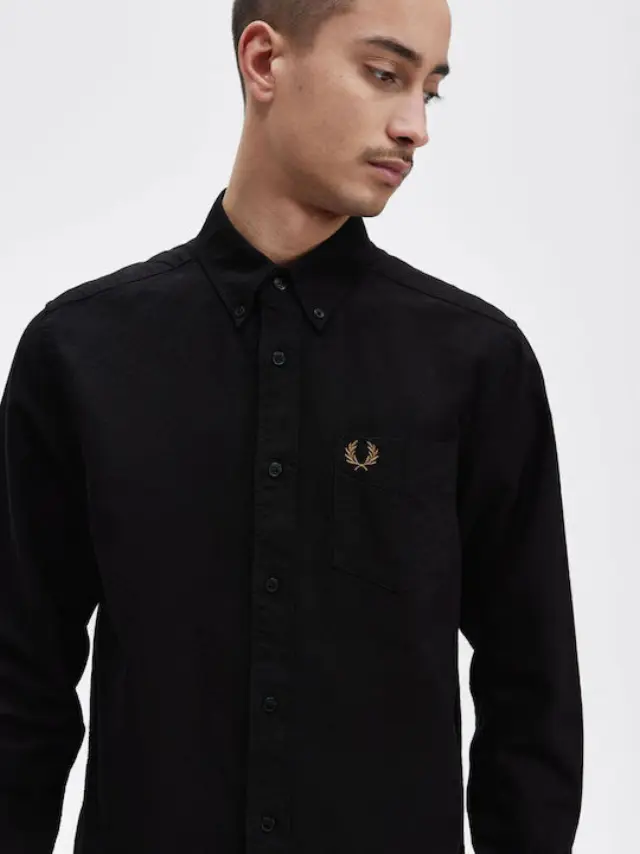 Fred Perry Oxford Shirt Μαύρο Black 3