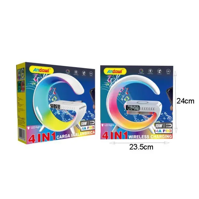 Andowl Ηχείο 4 σε 1 με Bluetooth, ασύρματο φορτιστή, ξυπνητήρι & ρολόι 15W 4A Pro - Wireless Charging Speaker 075666 3