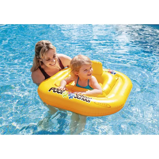 Intex Παιδικο Φουσκωτο Σωσιβιο Στρατα Deluxe Baby Float Pool School No1 79Χ79 Εκατοστα (56587) Κίτρινο 3