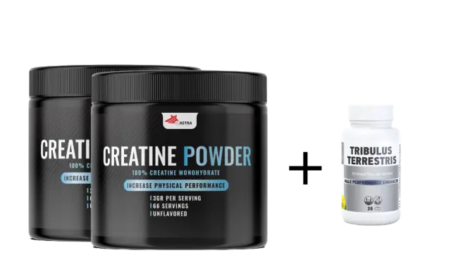 2x CREATINE MONOHYDRATE (200γρ) + ΔΩΡΕΑΝ Tribulus Terrestris (30 κάψουλες) Natura Therapy