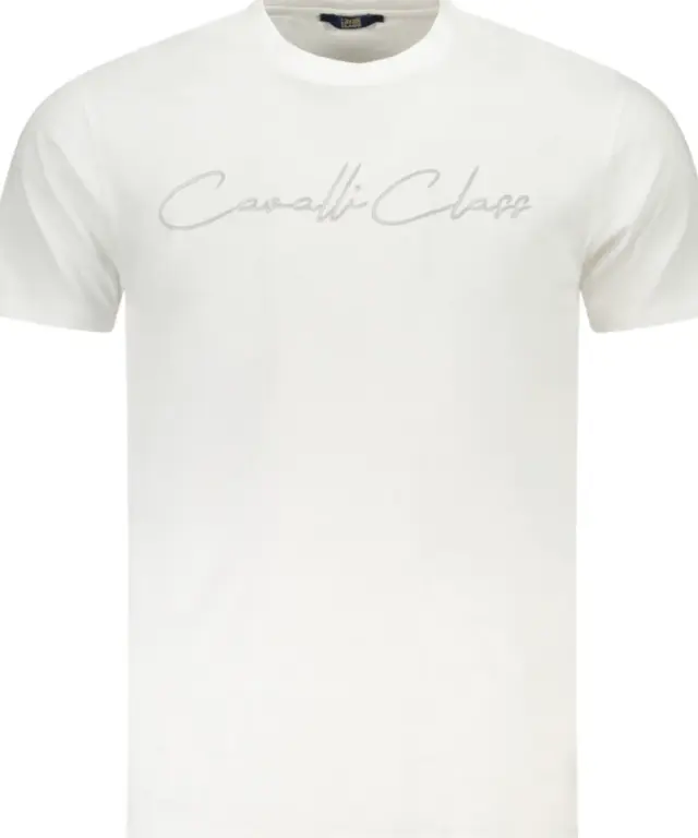 Cavalli Class - Ανδρική Μπλούζα T-Shirt Κοντομάνικη Short Sleeve TXT60BJD060-00533 Λευκό 3