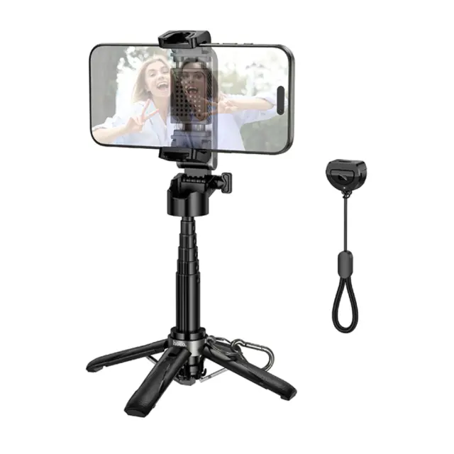 Βάση Στήριξης και Selfie Stick Hoco K27 Magic Mini για Συσκευές 4.5"- 7" με Τηλεχειρισμό Bluetooth v5.2 55mAh και Δυνατότητα Επέκτασης