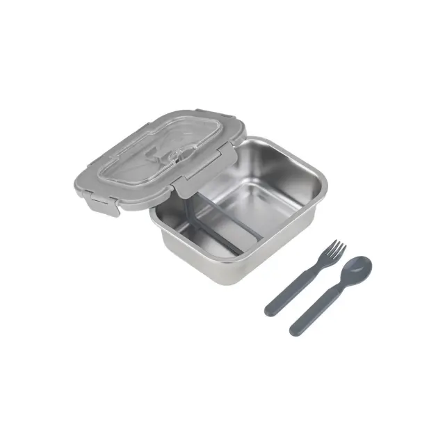Estia Lunch Box Φαγητοδοχειο Ανοξειδωτο 1200ml με Κουταλι, Πιρουνι & Διαχωριστικο 3