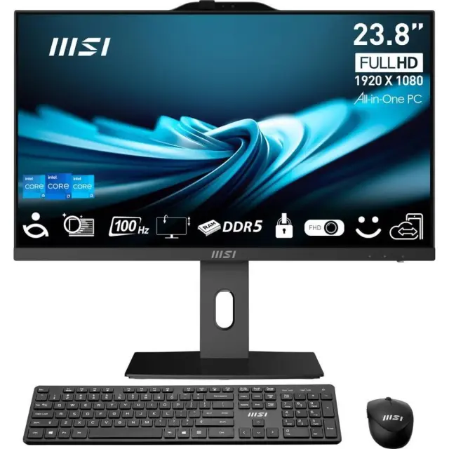 MSI Pro AP242P 14M-813EU Intel® Core™ i7 i7-14700 60.5 cm (23.8") 1920 x 1080 pixels All-in-One PC 16 GB DDR5-SDRAM 1 TB SSD Windows 11 Pro Wi-Fi 6E (802.11ax) Black