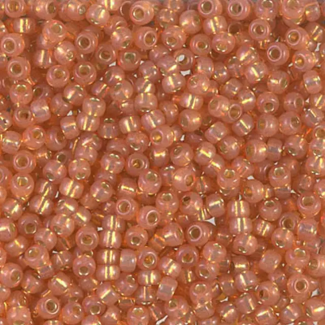 Χάντρα Miyuki Round Rocailles 8/0 - 553 - Dyed Dark Peach Silver Lined Alabaster ~25gr