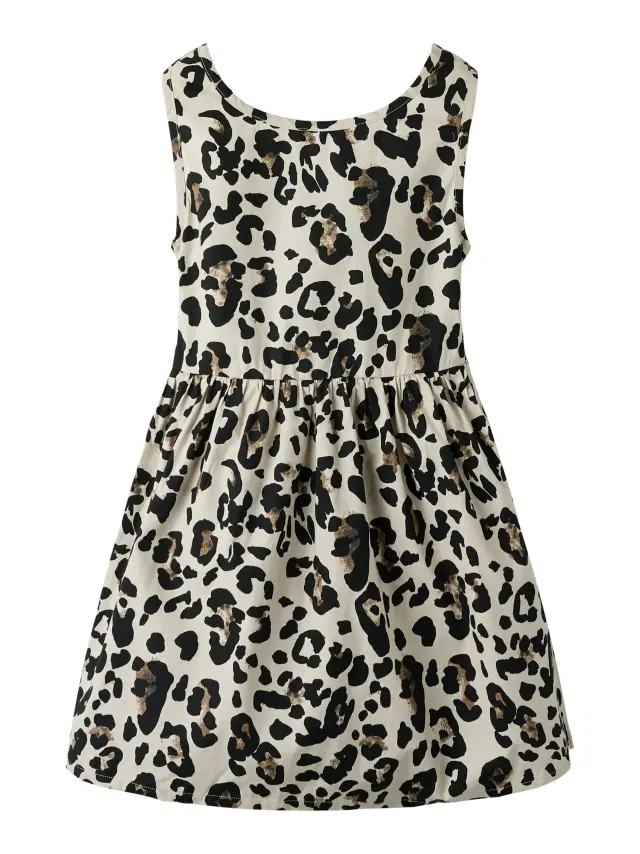 Name It Κοντό Φόρεμα κοριτσίστικο υφαντό Μπεζ NKFFLARING SL DRESS - 13254786 - 8Y