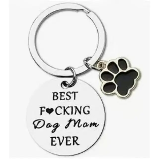 Μπρελόκ Σκύλου "Best Fk Dog Mom Ever" Διάμ.3cm