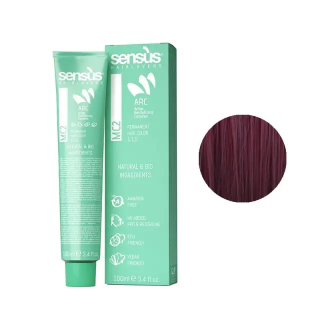 Sensus MC2 Permanent Hair Color 6.75 Dark Purple Blonde 100ml - (μόνιμη βαφή χωρίς αμμωνία ξανθό σκούρο βιολέ)