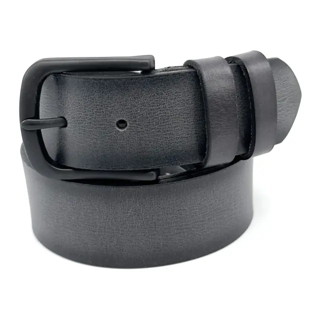 Γκρι Δερμάτινη Ζώνη Full Grain 4 cm