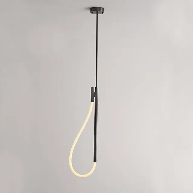 MALPO-ΦΩΤΙΣΤΙΚΟ ΚΡΕΜΑΣΤΟ ΜΑΥΡΟ ΜΕΤΑΛΛΙΚΟ LED SMD 12W 3000K 536LM IP20 Φ245Χ1500ΜM / V43175PBK700