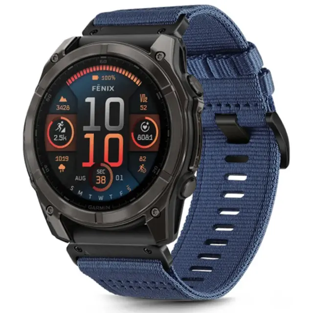 Techsuit - Watchband QuickFit 26mm (W070) - Garmin Fenix 5X/5X Plus/6X/6X Pro/7X/8/8 Pro/9/9 Pro (51mm) - Nightshade Blue